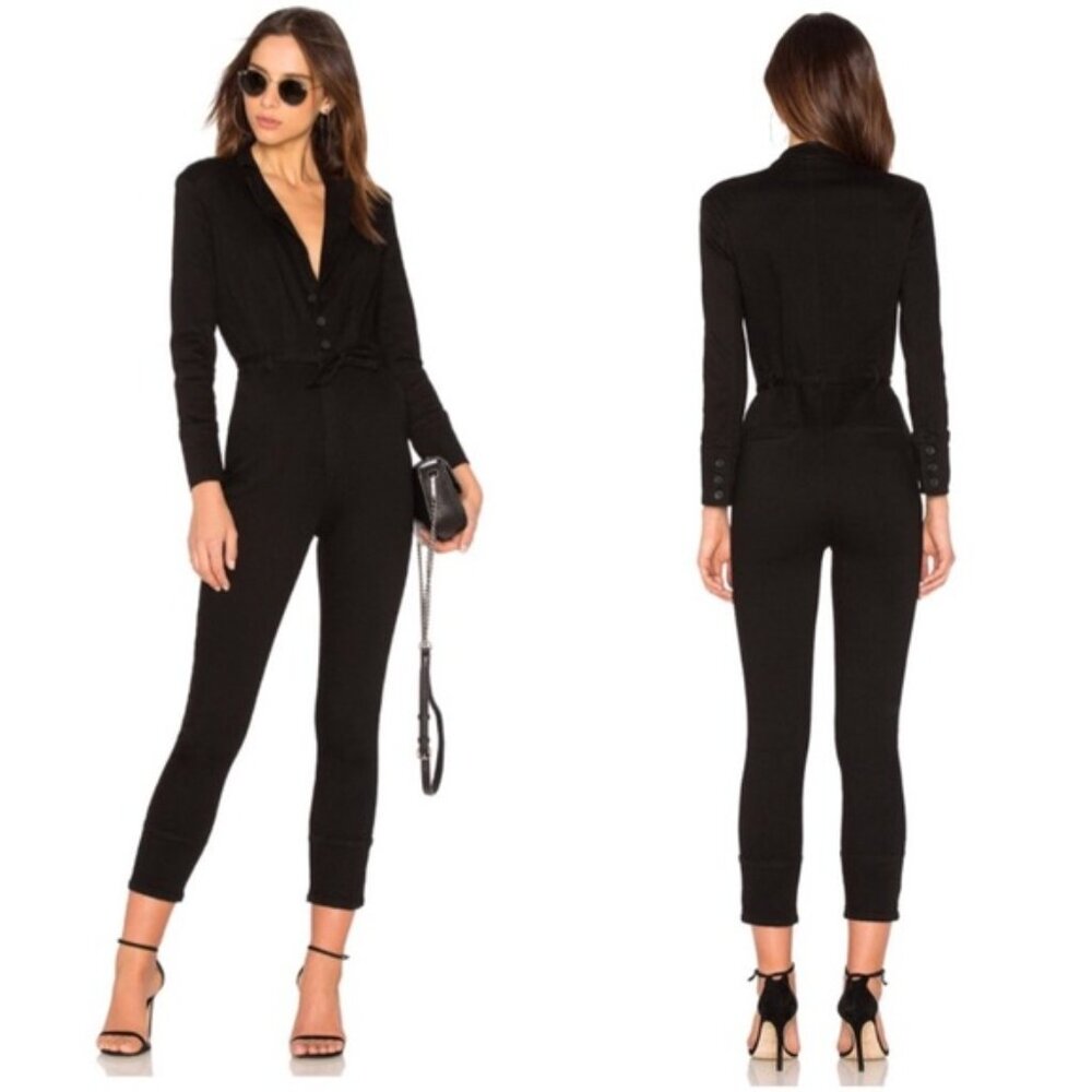 Free People Black Denim Take Me Out Jumpsuit 4